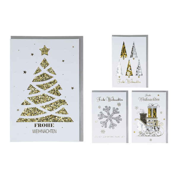 24 x Weihnachtskarte mit Umschlag (24 Stück)