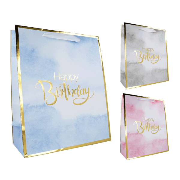 24 x Geschenktasche &quot;Happy Birthday&quot; Aquarell (24 Teile)