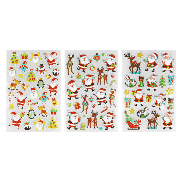 24 x 3D-Sticker X-Mas (24 Stück)