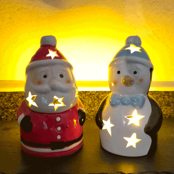 12 x Teelichthalter Weihnachtsfigur (12 Stück)