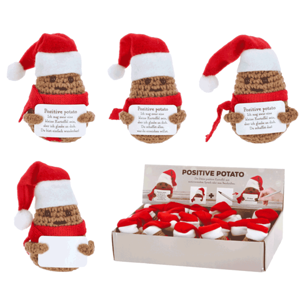 24 x Strickfigur &#039;Positive Potato Weihnachten&#039; (24 Stück)
