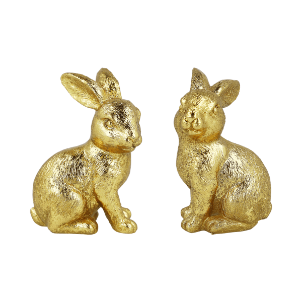 12 x Dekofigur Hase goldfarbig (12 Stück)