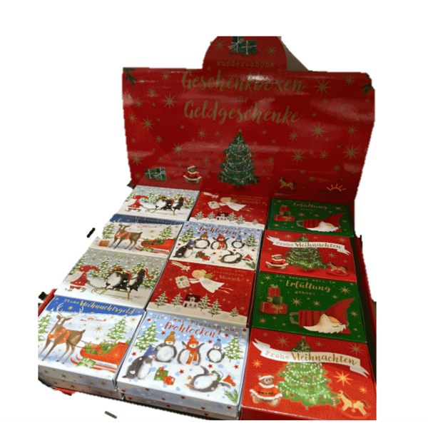 36 x Geldbriefbox Weihnachten aus Papier (36 Stück)