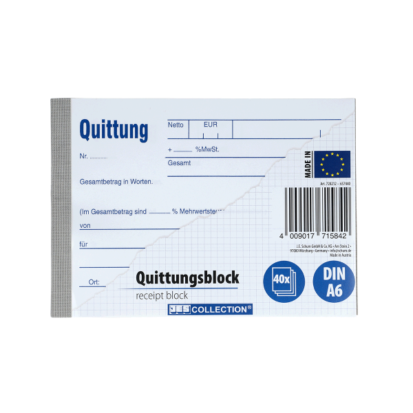 10 x Quittungsblock (10 Teile)