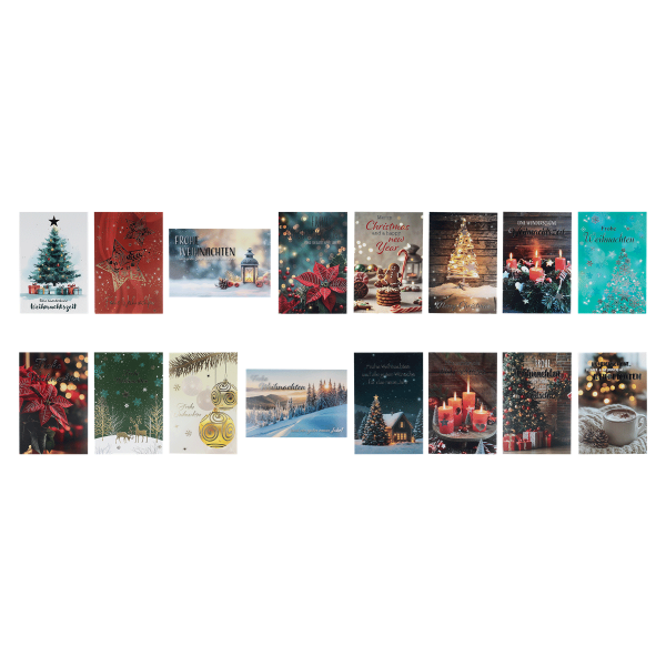 24 x 8er Set Weihnachtskarte mit Umschlag (192 Stück)