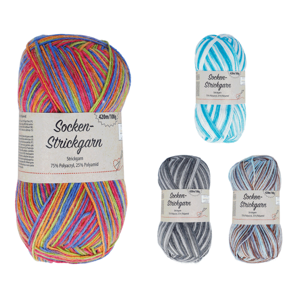 Socken Strickgarn 100g Multicolour