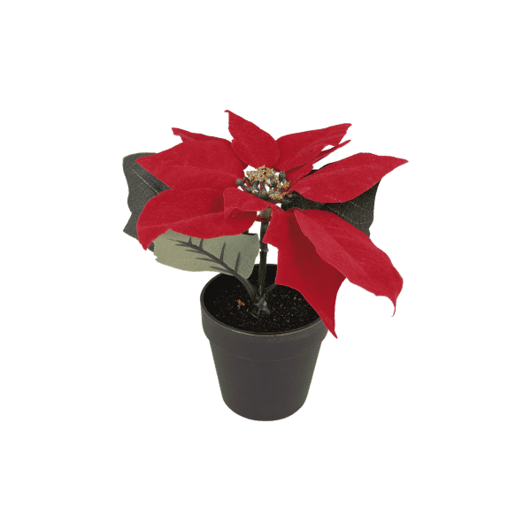 12 x Kunstblume Weihnachtsstern im Topf (12 Stück)
