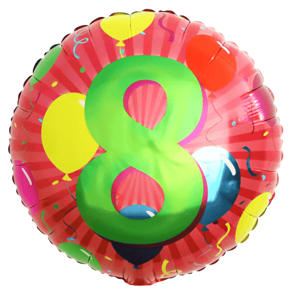 Folienballon mit Zahl 8
