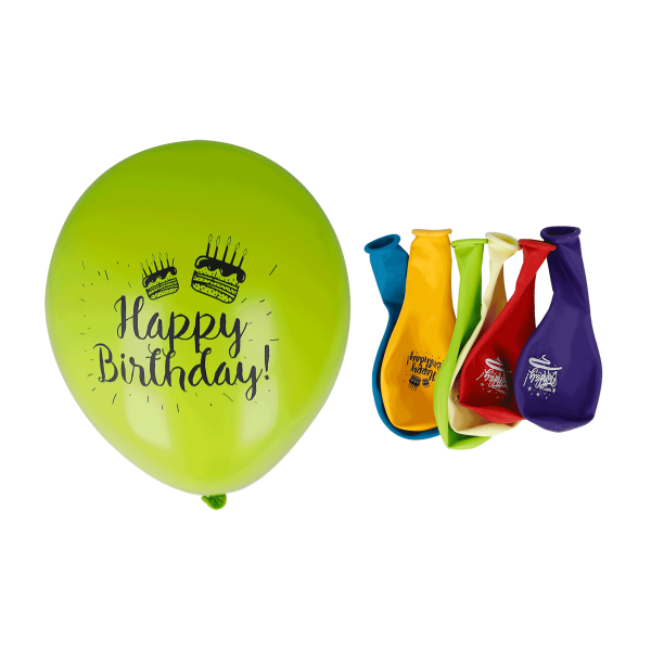 6er Set Latexballons Happy Birthday