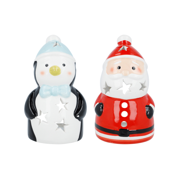 12 x Teelichthalter Weihnachtsfigur (12 Stück)