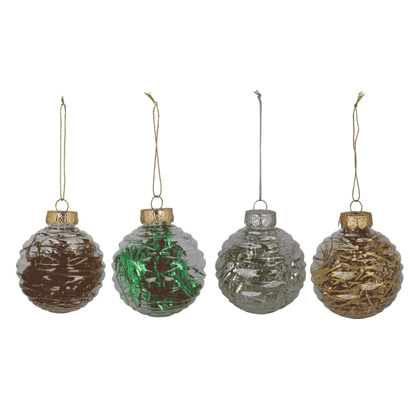24 x 2er Christbaumkugel Lametta Ø8 cm (48 Stück)